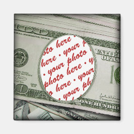 Dein Gesicht auf dem $100 Bill! Add-A-Foto Magnet