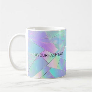 #Dein Hashtag, Schillernde Teal- und Violett-Gesta Kaffeetasse