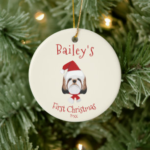 Dein Hund ist zum ersten Mal Weihnachten - Niedlic Keramik Ornament
