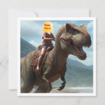 Dein Kind, das auf einem T-Rex reitet, lege mein G