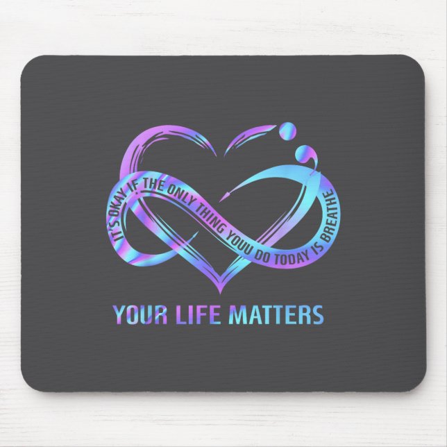 Dein Leben S Suizidpräventionsbewusstsein Bleib  Mousepad (Vorne)