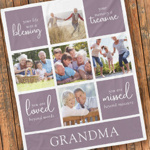 Dein Leben war ein Segen Foto Erinnerungsseite Fleecedecke