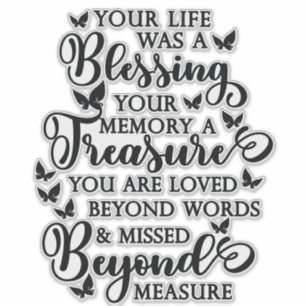 Dein Leben war ein Segen-Schmetterlingsdenkmal Aufkleber