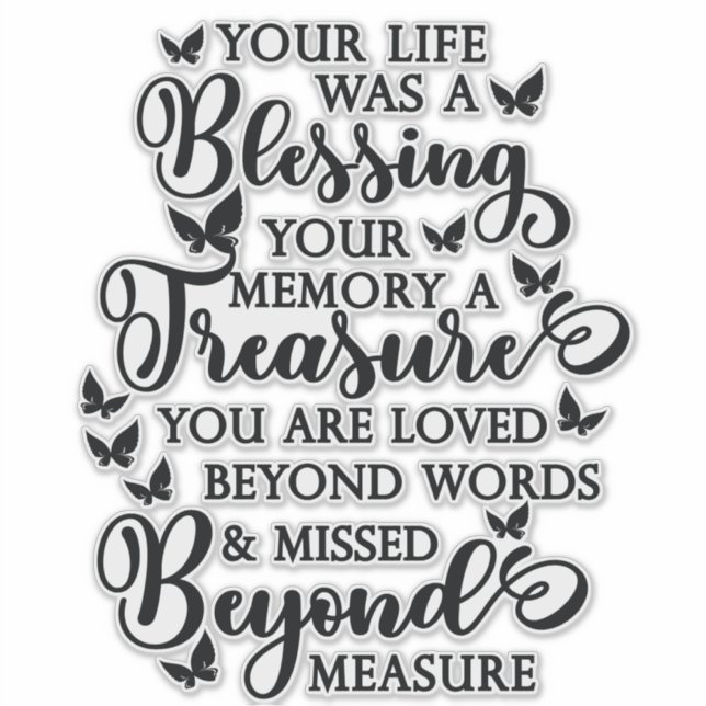 Dein Leben war ein Segen-Schmetterlingsdenkmal Aufkleber (Vorderseite)