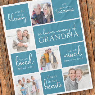 Dein Leben war ein segensreiches Foto Collage Beil Fleecedecke