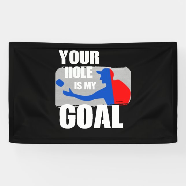 Dein Loch ist mein Goal Cornhole Funny Gift für Mä Banner (Horizontal)