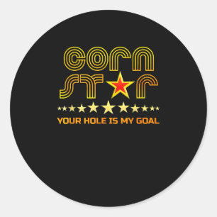 Dein Loch ist mein Ziel Cornhole Runder Aufkleber