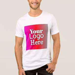 Dein Logo Hier T-Shirt – Lustiges Benutzerdefinier Tri-Blend Shirt