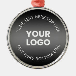Dein Logo mit editierbarem Schwarz-Weiß-Verlauf Ornament Aus Metall