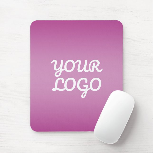 Dein Logo & Modernes einfaches Ombre | Lila Mousepad (Mit Mouse)