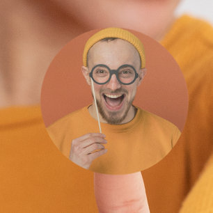 Dein lustiges Selfie-Foto-Upload Runder Aufkleber