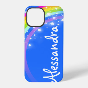 "Dein Name" (10 Buchstaben) Regenbogen Aqua iPhone Hülle