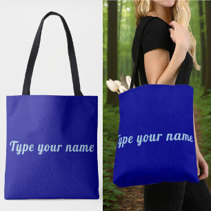 Dein Name auf blauem Tragetasche