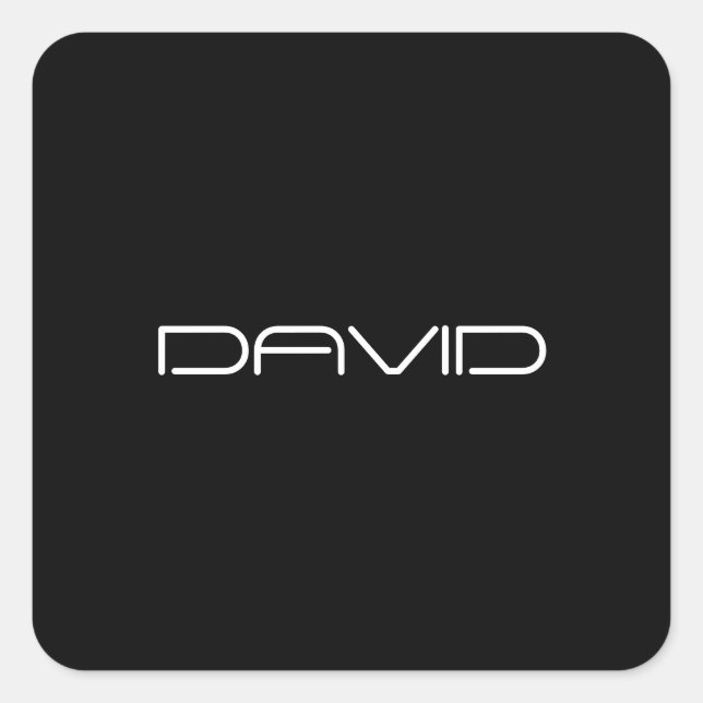 Dein Name | Cool Stylisierbarer, benutzerdefinierb Quadratischer Aufkleber (Vorderseite)