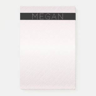 Dein Name   Dünne weiße und dezent rosa Ombre-Stre Post-it Klebezettel