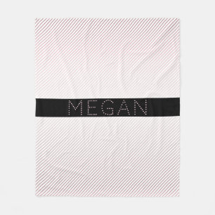 Dein Name   Dünnweiß und sublette Rose Ombre Strei Fleecedecke