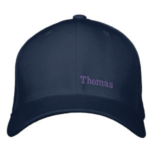 Dein Name, Einfach Saubere Lila Minimalistisch Bestickte Baseballkappe
