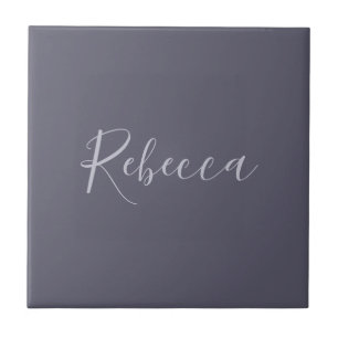Dein Name Elegante Lavendel-Schrift auf nebligem Fliese