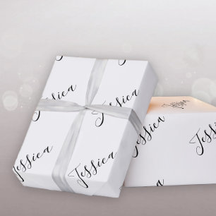 Dein Name Elegante Schrift Geschenkpapier