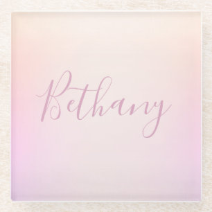 Dein Name Elegante Schrift Soft Ombre Glasuntersetzer