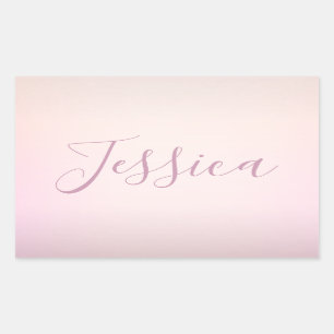 Dein Name Elegante Schrift Soft Ombre Rechteckiger Aufkleber