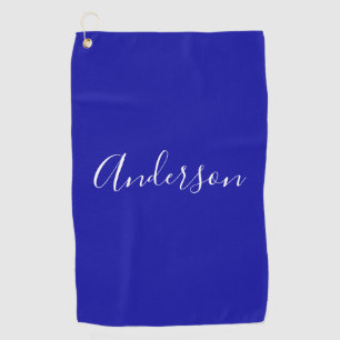Dein Name Elegante weiße Schrift auf Royal Blue Golfhandtuch