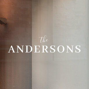 Dein Name Elegante weiße Zuhause Eintrittstür Fensteraufkleber