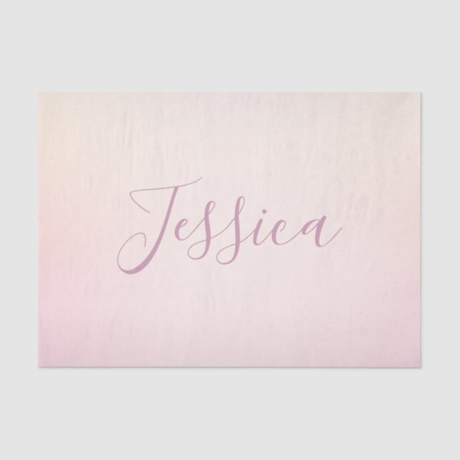 Dein Name | Elegantes Script Soft Ombre Seidenpapier (Vorderseite)