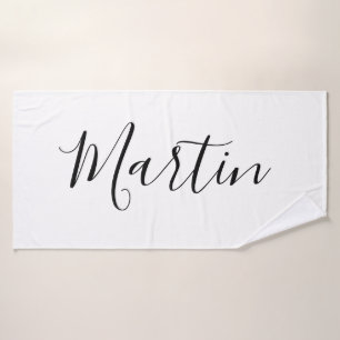Dein Name   Elegantes Skript Badehandtuch