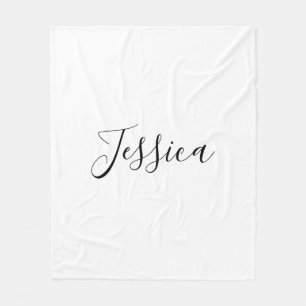 Dein Name   Elegantes Skript Fleecedecke