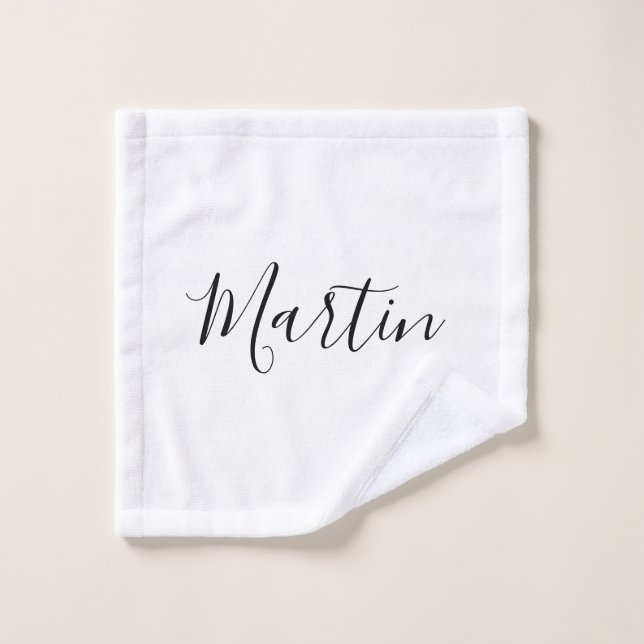 Dein Name | Elegantes Skript Waschlappen (Waschlappen)