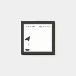 Dein Name   Golf Flag Post-it Klebezettel