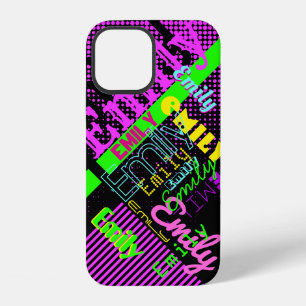 Dein Name Lustige bunte 80er 90er Retro-Inspirat iPhone 12 Hülle