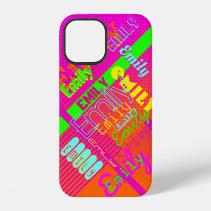 Dein Name Lustige bunte 80er 90er Retro-Inspirat iPhone 12 Hülle