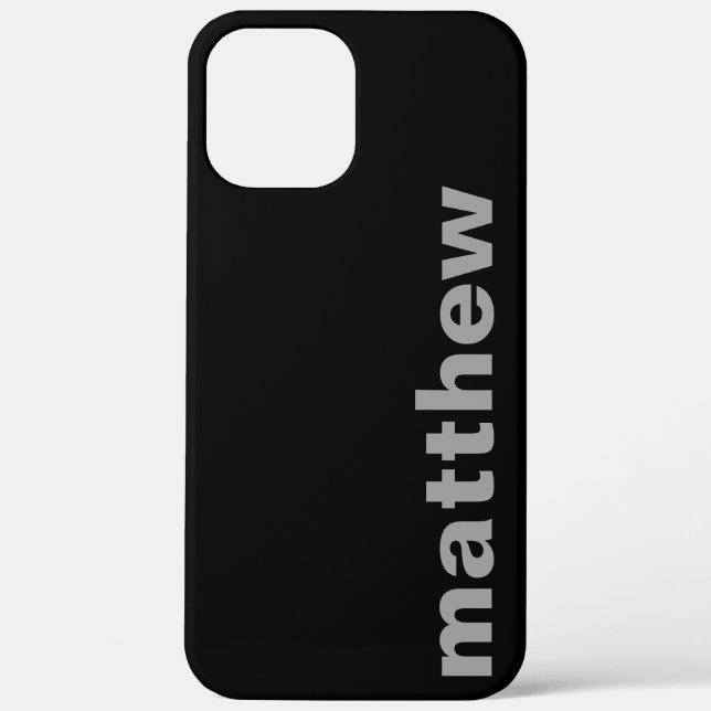 Dein Name Modern Schwarz Case-Mate iPhone Hülle (Rückseite)