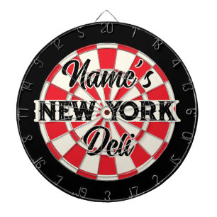Dein Name NEW YORK Deli Vintage Stil NYC Pride Dartscheibe