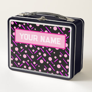 Dein Name Vintage-inspirierte Grafik-Kunst Metall Brotdose