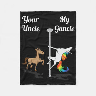 Dein Onkel Mein Onkel Du Me tanzen Unicorn Rainbo Fleecedecke