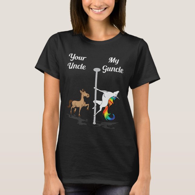 Dein Onkel Mein Onkel Du Me tanzen Unicorn Rainbo T-Shirt (Vorderseite)