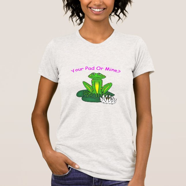Dein Pad oder Meins? Frauen graues Kurzarm-Shirt T-Shirt (Vorderseite)