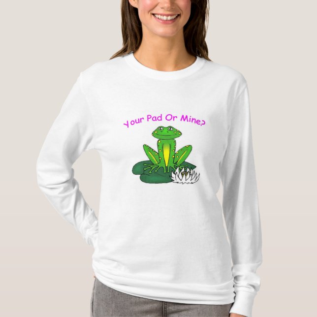 Dein Pad oder Meins - Frauen Weiß Langarm T-Shirt (Vorderseite)