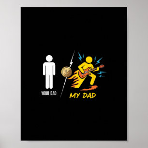 Dein Papa gegen meinen Papa – Lustige Gitarre-Stic Poster