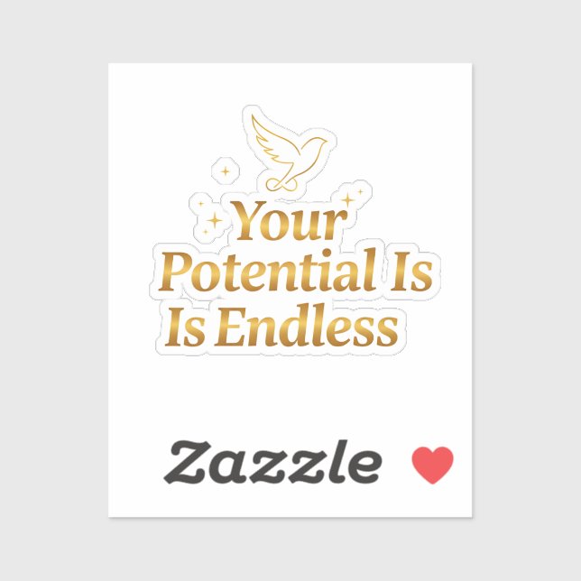 Dein Potenzial Ist Endlos Dove Gold Motivation Aufkleber (Blatt)