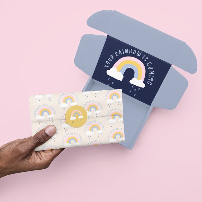 Dein Regenbogen kommt als Geschenktasche Seidenpapier (Encourage someone special with this, "Your rainbow is coming" tissue paper! )