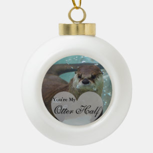 Dein schöner Halbbraun-Fluss Otter Schwimmen Keramik Kugel-Ornament