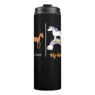 Dein Tante Meine Tante Einhorn T-Shirt _ Lustiger Thermosbecher