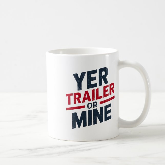 Dein Trailer Oder Meiner Lustig Usa 4. Juli White  Kaffeetasse (Rechts)