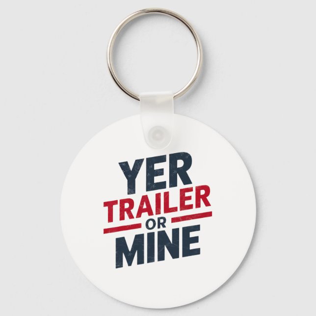 Dein Trailer Oder Meiner Lustig Usa 4. Juli White  Schlüsselanhänger (Vorderseite)