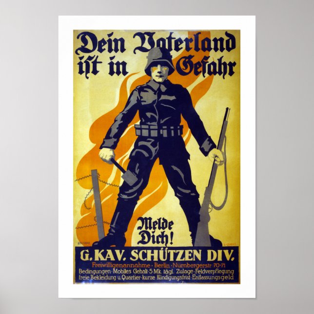 Dein Vaterland ist in Gefahr (weiß) Poster (Vorne)