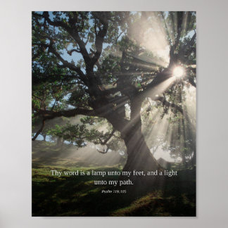Dein Wort ist eine Lampe — Psalm 119:105 Kunst Poster